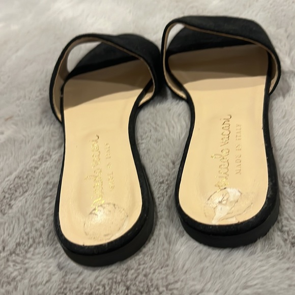 niccolo vacari black suede open toe slides - NWOT 6.5 - Picture 3 of 4
